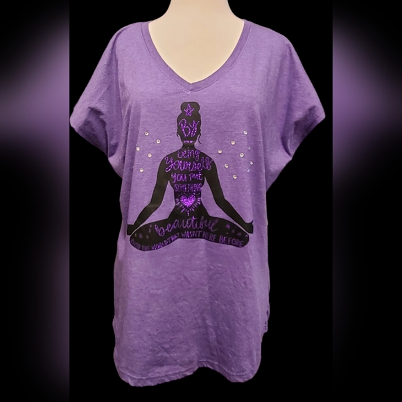 Anvil tri blend size XL purple shirt - Picture 1 of 7